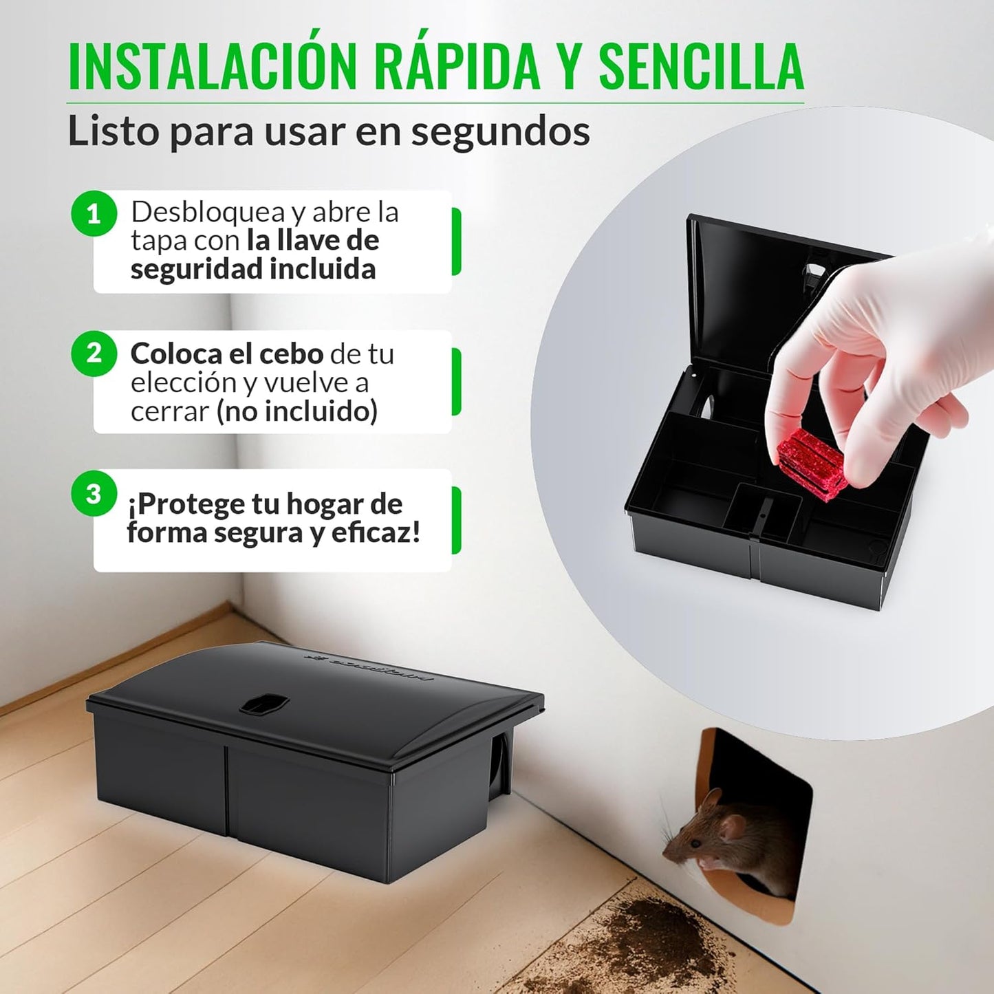 Portacebos para Ratones con Llave - Pack 4 Unidades