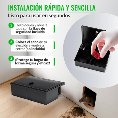 Portacebos para Ratones con Llave - Pack 4 Unidades